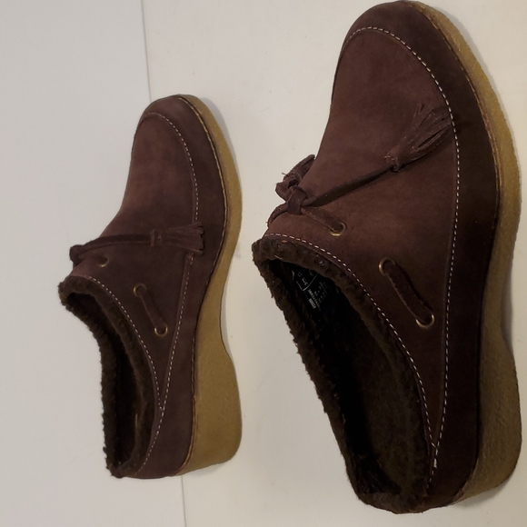Lands End Chalet Brown Tassel Clog Size 6B - Picture 3 of 8